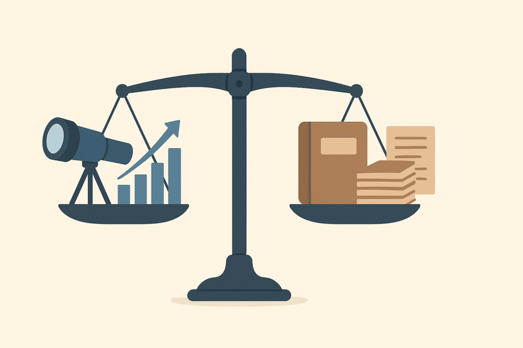 まずは結論!財務と経理の主な違いが一目でわかる比較一覧表