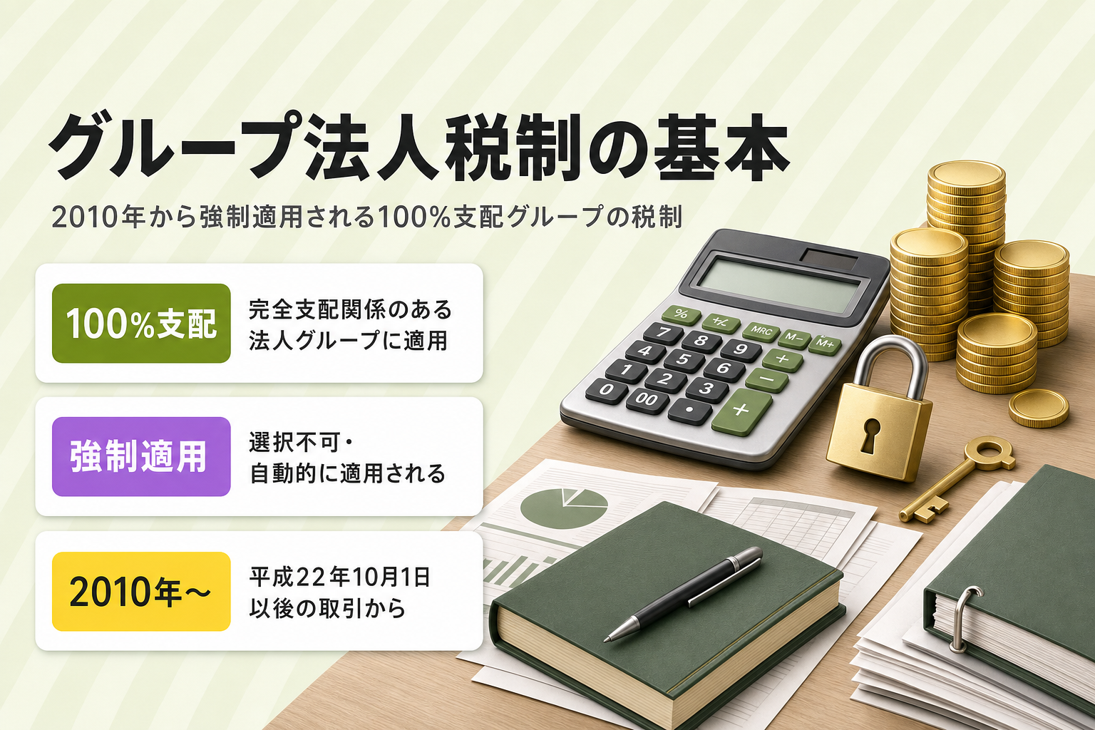 グループ法人税制の基本3点セット（定義・創設年・強制適用）