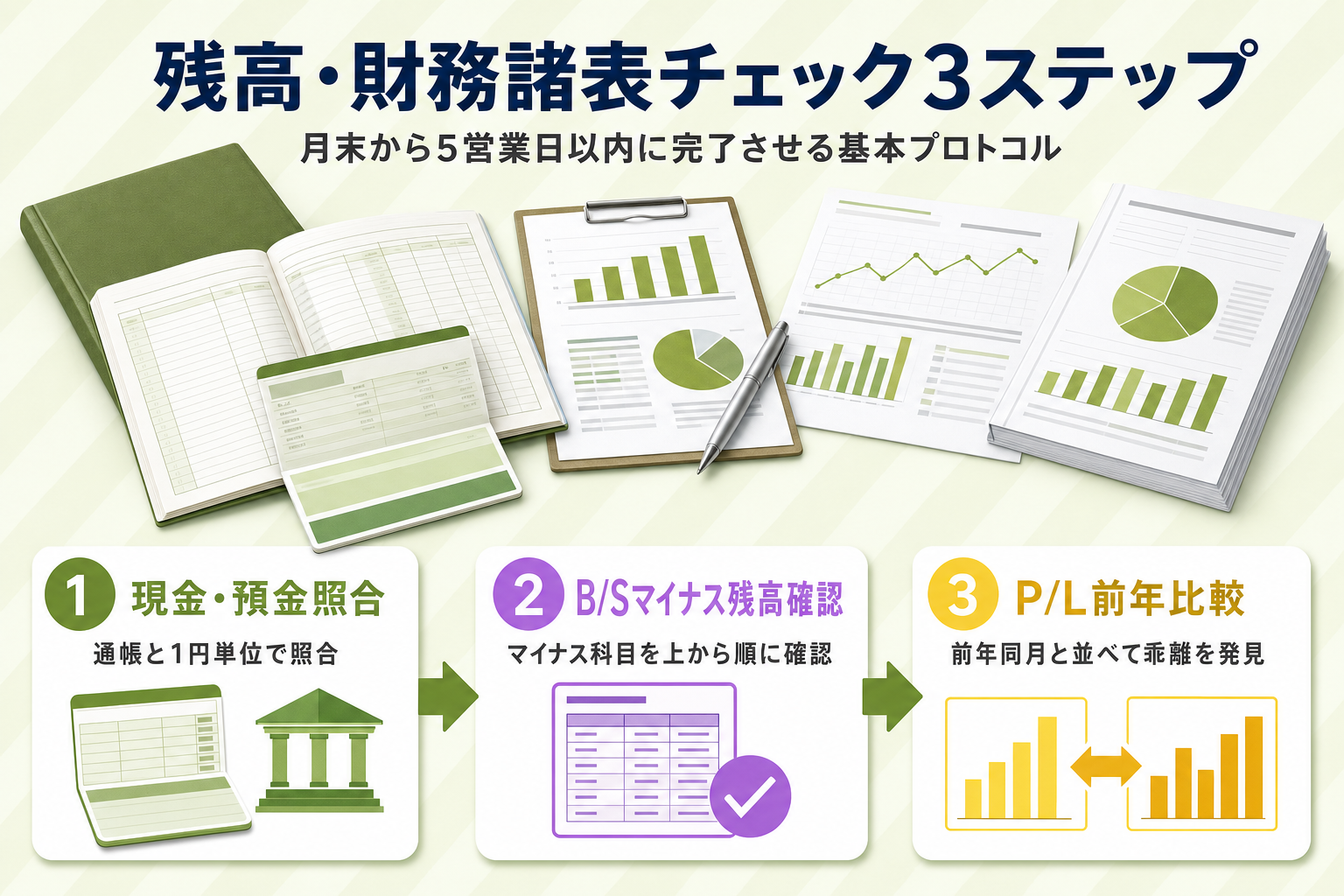 残高・財務諸表チェック3ステップ